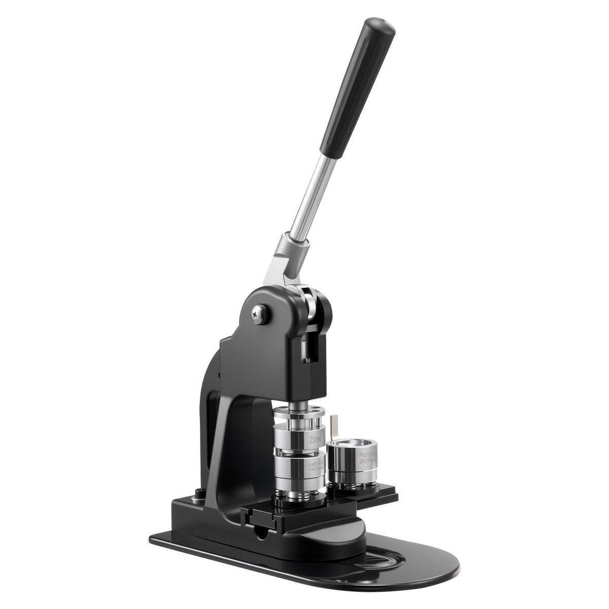 Button Maker Machine, 25 mm, Pin Maker Machine with 500pcs Button Parts, Circle Cutter, Hex Wrenches and Magic Book, Ergonomic Handle, for DIY Badges, Personalized Pins and Key Chains, Black