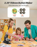 Fishing Tackle: VEVOR Button Maker Machine, 58 mm, Pin Maker Machine with 500pcs Button Parts, Circle Cutter, Hex Wrenches and Magic Book, Ergonomic Handle, for DIY Badges, Personalized Pins and Key Chains, Black