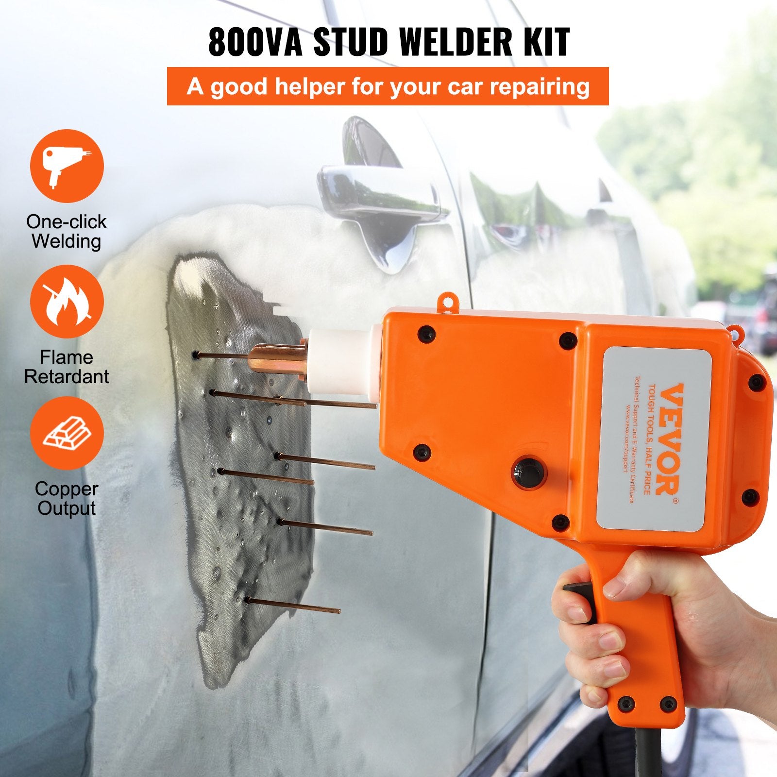 Wedding Favours: VEVOR Stud Welder Kit, 5500 Stud Welder Dent Repair Kit, 800VA Spot Welder Stud Kit, Stud Gun Dent Puller Kit with Complete Accessories, Dent Welder Repair for Auto Body Repairing