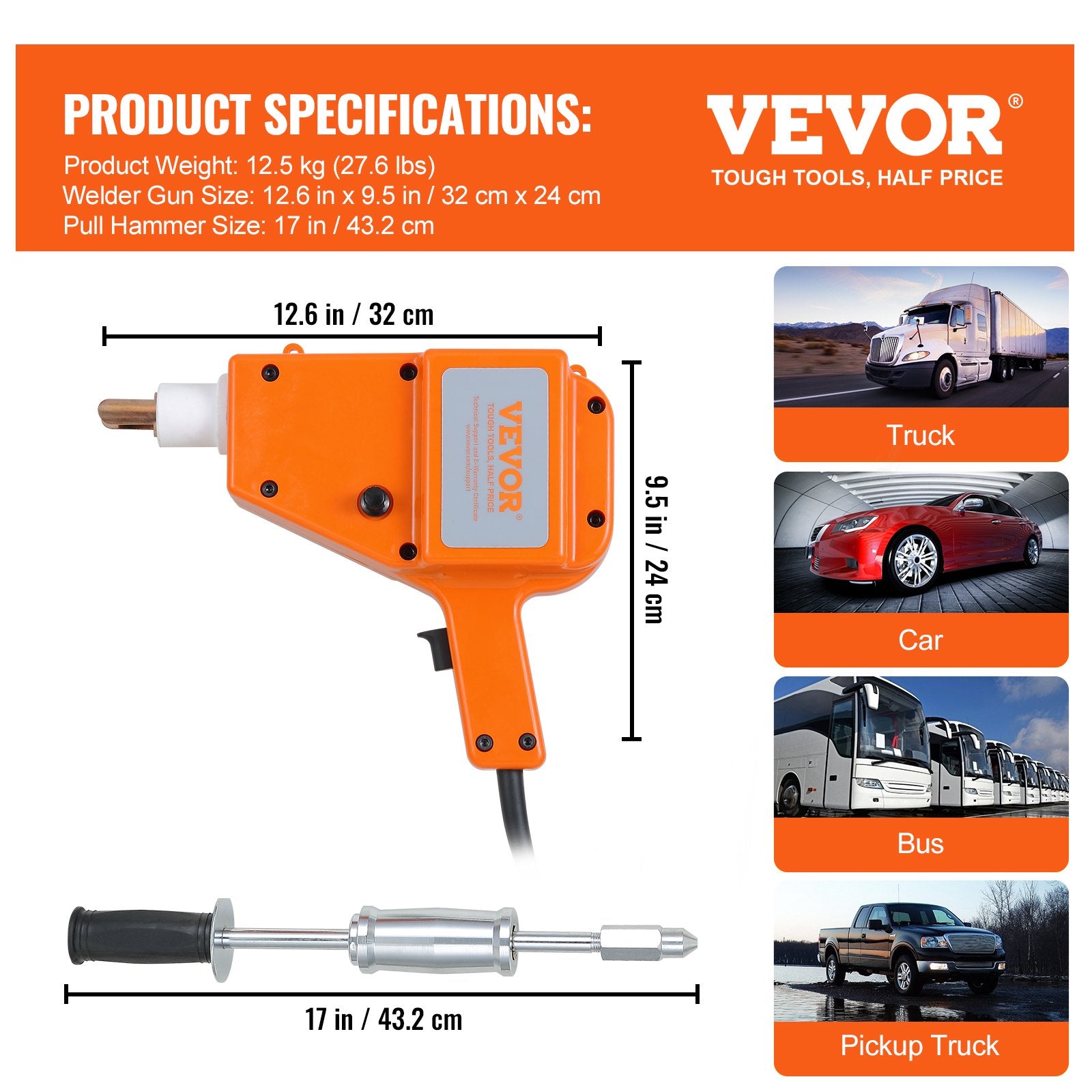 Wedding Favours: VEVOR Stud Welder Kit, 5500 Stud Welder Dent Repair Kit, 800VA Spot Welder Stud Kit, Stud Gun Dent Puller Kit with Complete Accessories, Dent Welder Repair for Auto Body Repairing