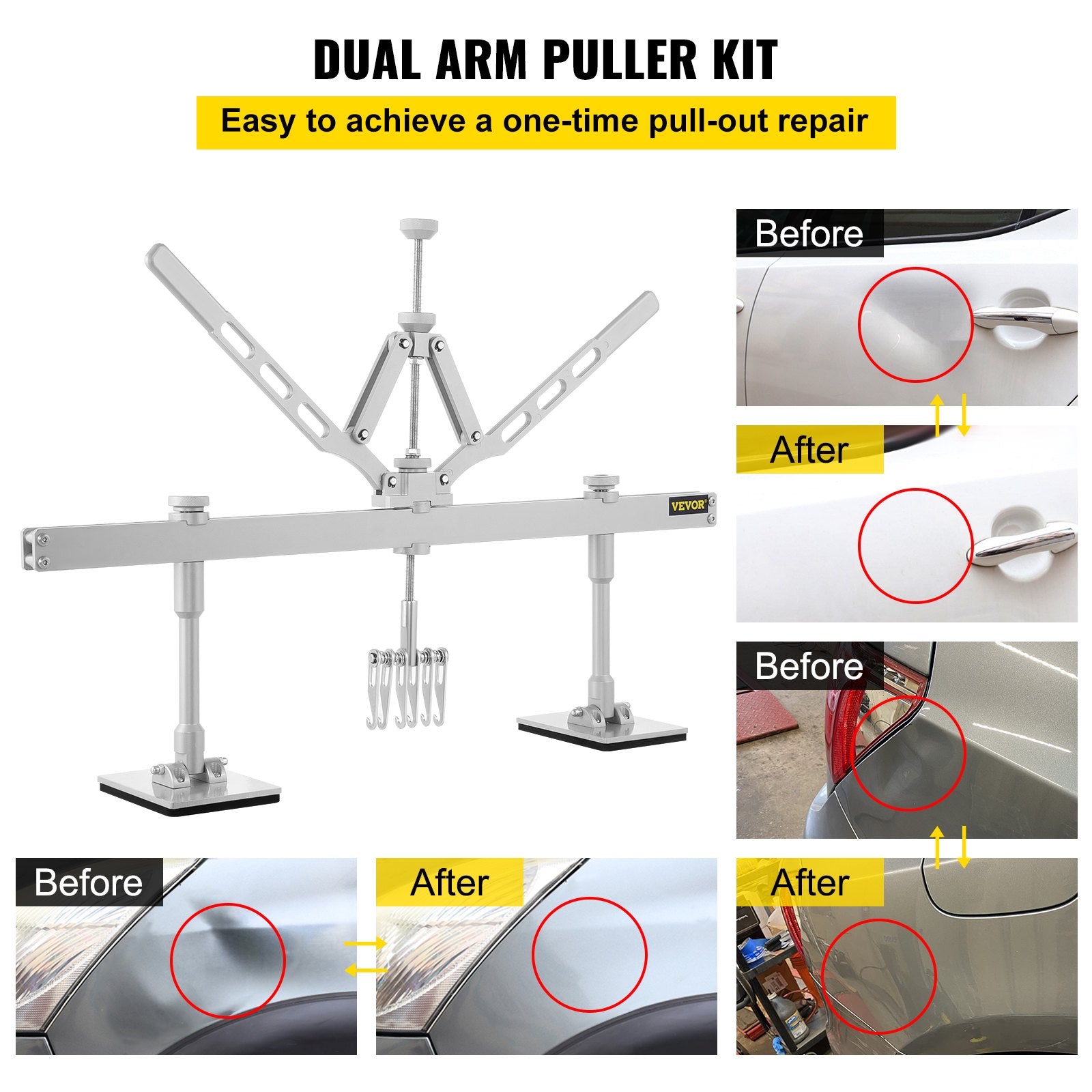 Dent Pull Lever Bar Kit, Car Dent Puller Kit Dent Pull Lever, Fit for Both Aluminum and Steel Dent Pulling (750MM)