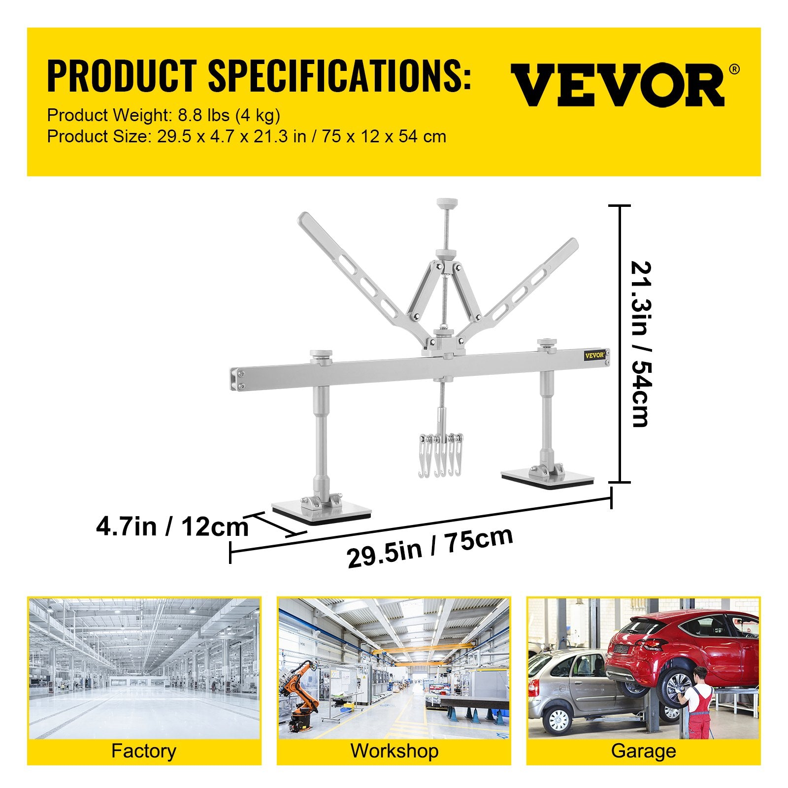 Dent Pull Lever Bar Kit, Car Dent Puller Kit Dent Pull Lever, Fit for Both Aluminum and Steel Dent Pulling (750MM)