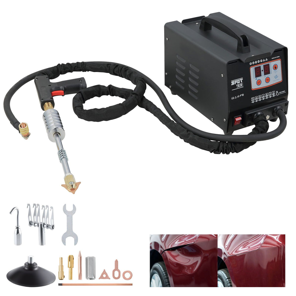 Stud Welder Dent Repair Kit, Spot Welding Machine with Slide Hammer Dent Puller, Professional Dent Removal Kit for Auto Body Dent Repair