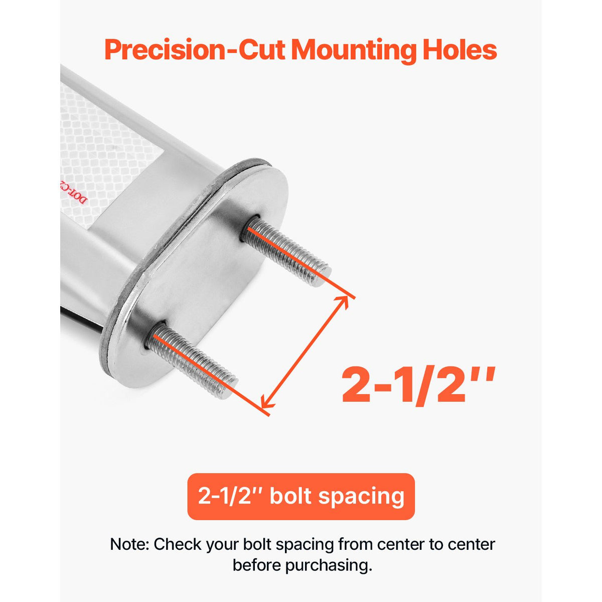 Stainless Steel Angled Spring Loaded Mud Flap Hangers, 2-1/2" (63.5mm) Bolt Spacing Mudflap Hangers for Semi Trucks, 1 Pair Heavy Duty Semi Truck Mud Flap Hanger Set with Reflective Strips, Silver