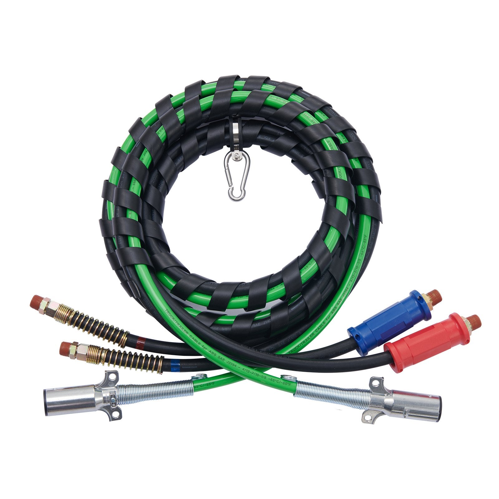 Automotive Repair & Speciality Tools: VEVOR 12FT Semi Truck Air Lines Kit with 2PCS Glad Hands, 3-in-1 Air Hoses & 7 Way ABS Electric Power Line, with 2PCS Gladhand Handles, 4PCS Seals and Tender Spring Kit for Semi Truck Trailer Tractor