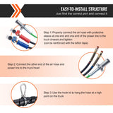 Automotive Repair & Speciality Tools: VEVOR 15FT Semi Truck Air Lines Kit, 3-in-1 Air Hoses & ABS Power Line for Semi Truck Trailer Tractor, 7-Way Plug Electrical Cord Cable and Rubber Air Lines Hose Assembly Kit with Hook & Teflon Tape