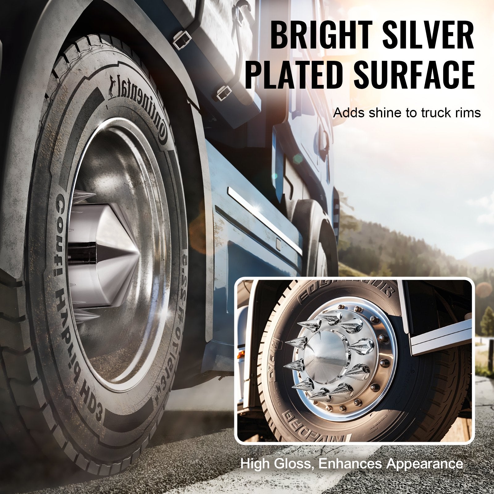 Automotive Decor: VEVOR Rear&Front Axle Cover Combo Kit ABS Lug Nut Covers with Nut Cover Tools