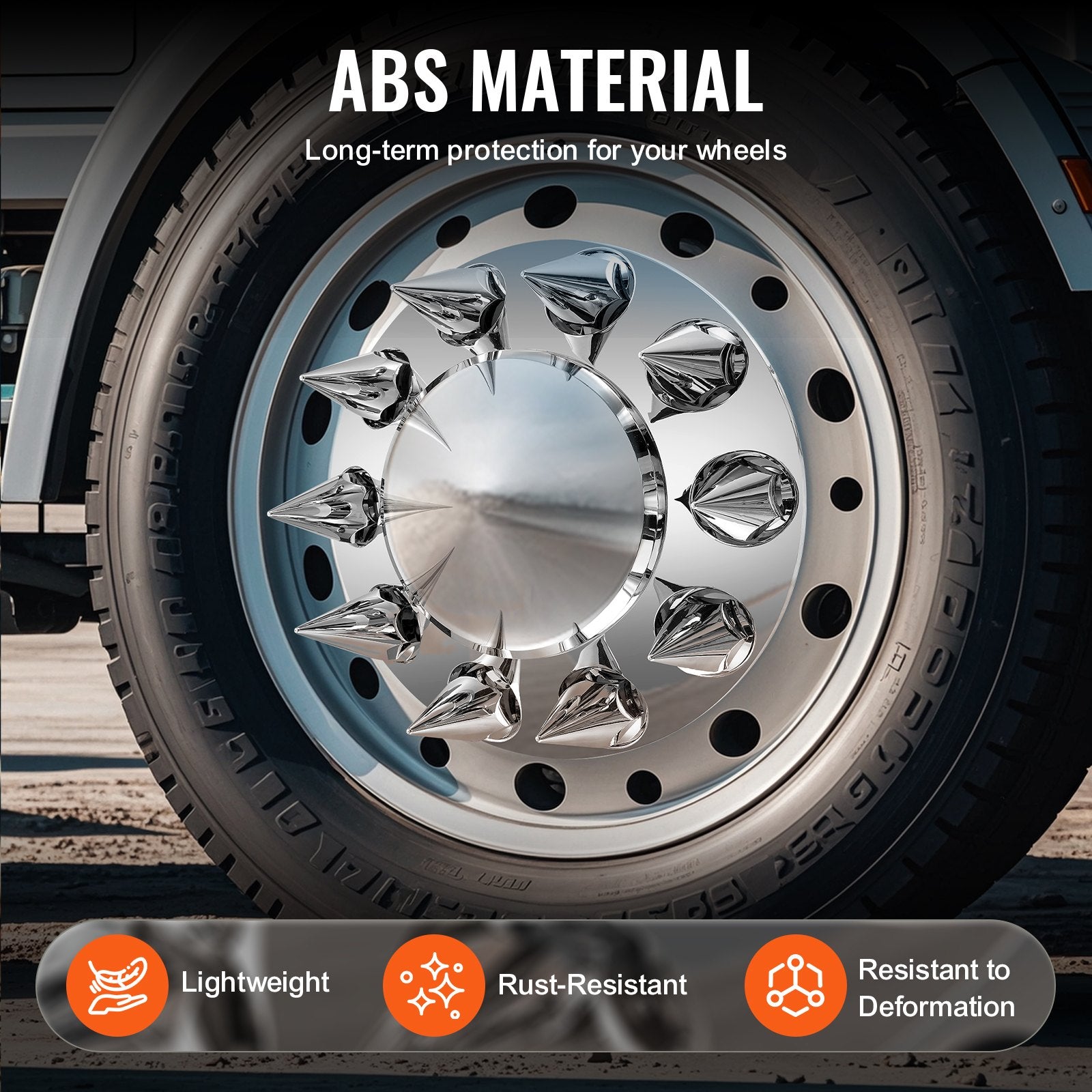 Automotive Decor: VEVOR Rear&Front Axle Cover Combo Kit ABS Lug Nut Covers with Nut Cover Tools
