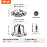 Automotive Decor: VEVOR Rear&Front Axle Cover Combo Kit ABS Lug Nut Covers with Nut Cover Tools