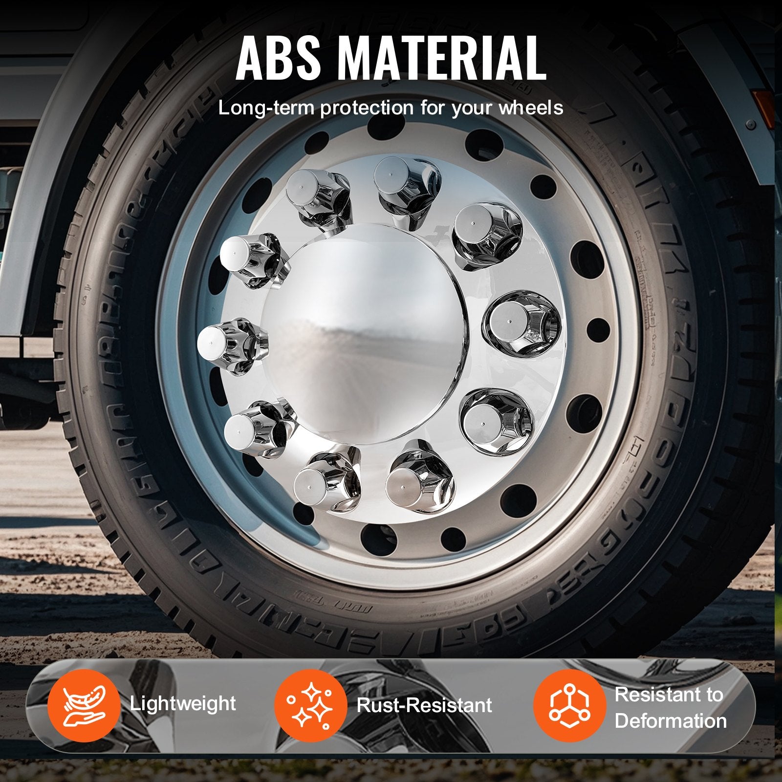 Automotive Decor: VEVOR Front Axle Cover Combo Kit ABS Lug Nut Covers with Nut Cover Tools