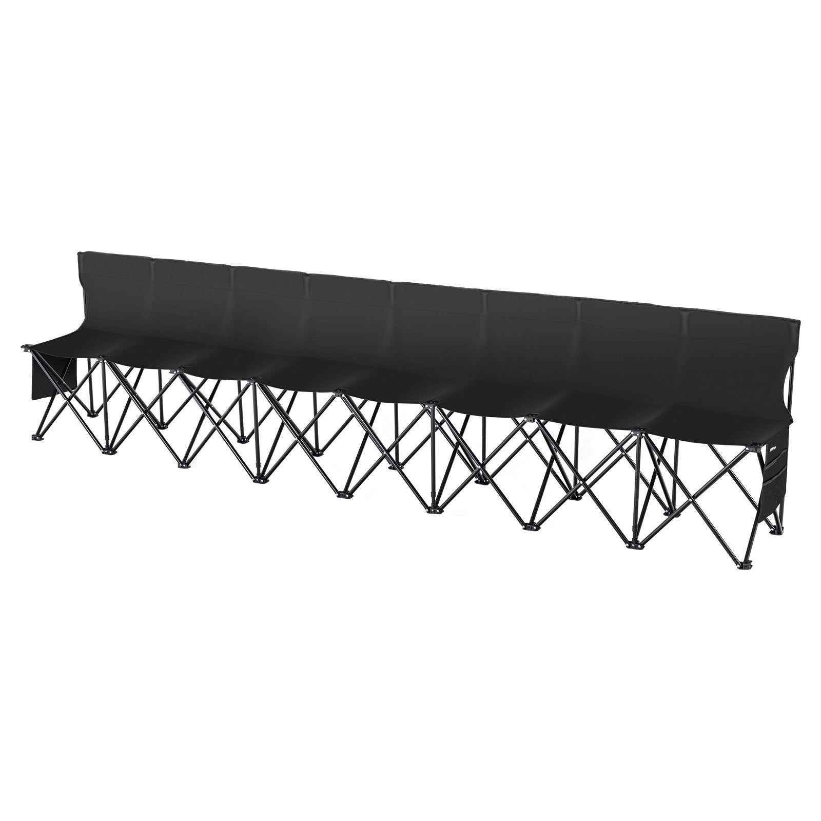 Camp Furniture: VEVOR 8 Seat Portable Folding Sport Bench Outdoor Camping Chair with Carry Bag
