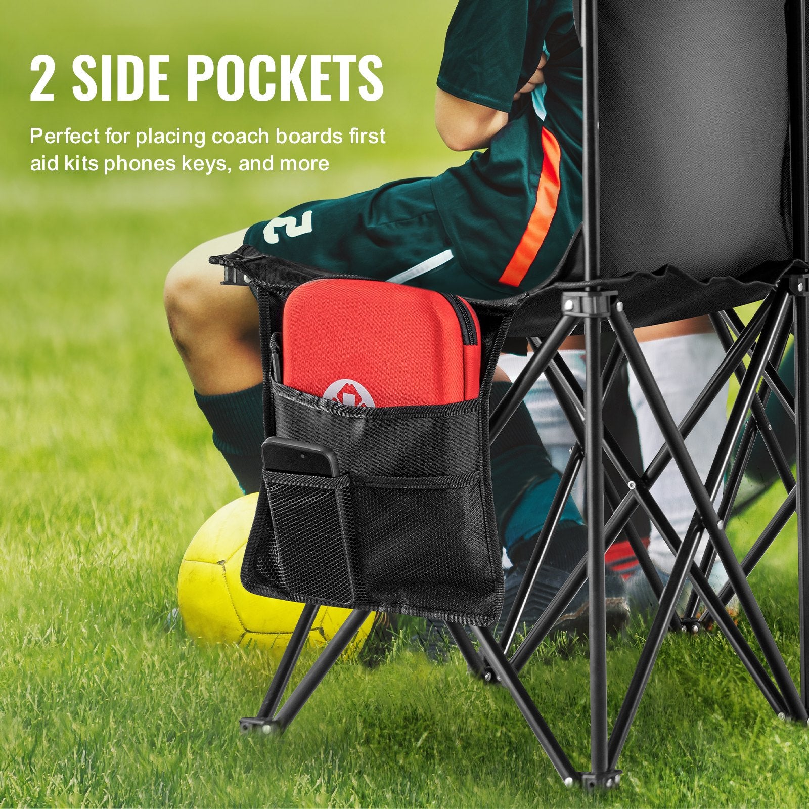 Camp Furniture: VEVOR 8 Seat Portable Folding Sport Bench Outdoor Camping Chair with Carry Bag