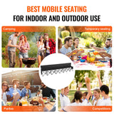 Camp Furniture: VEVOR 8 Seat Portable Folding Sport Bench Outdoor Camping Chair with Carry Bag