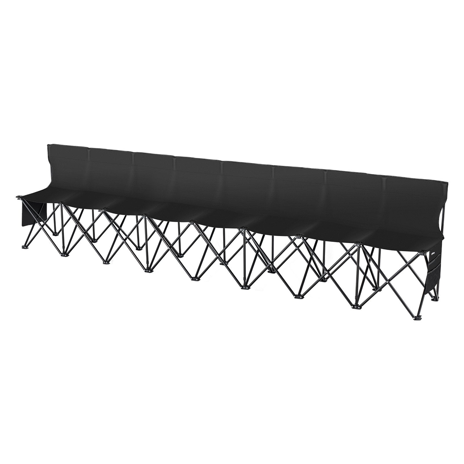Camp Furniture: VEVOR 8 Seat Portable Folding Sport Bench Outdoor Camping Chair with Carry Bag