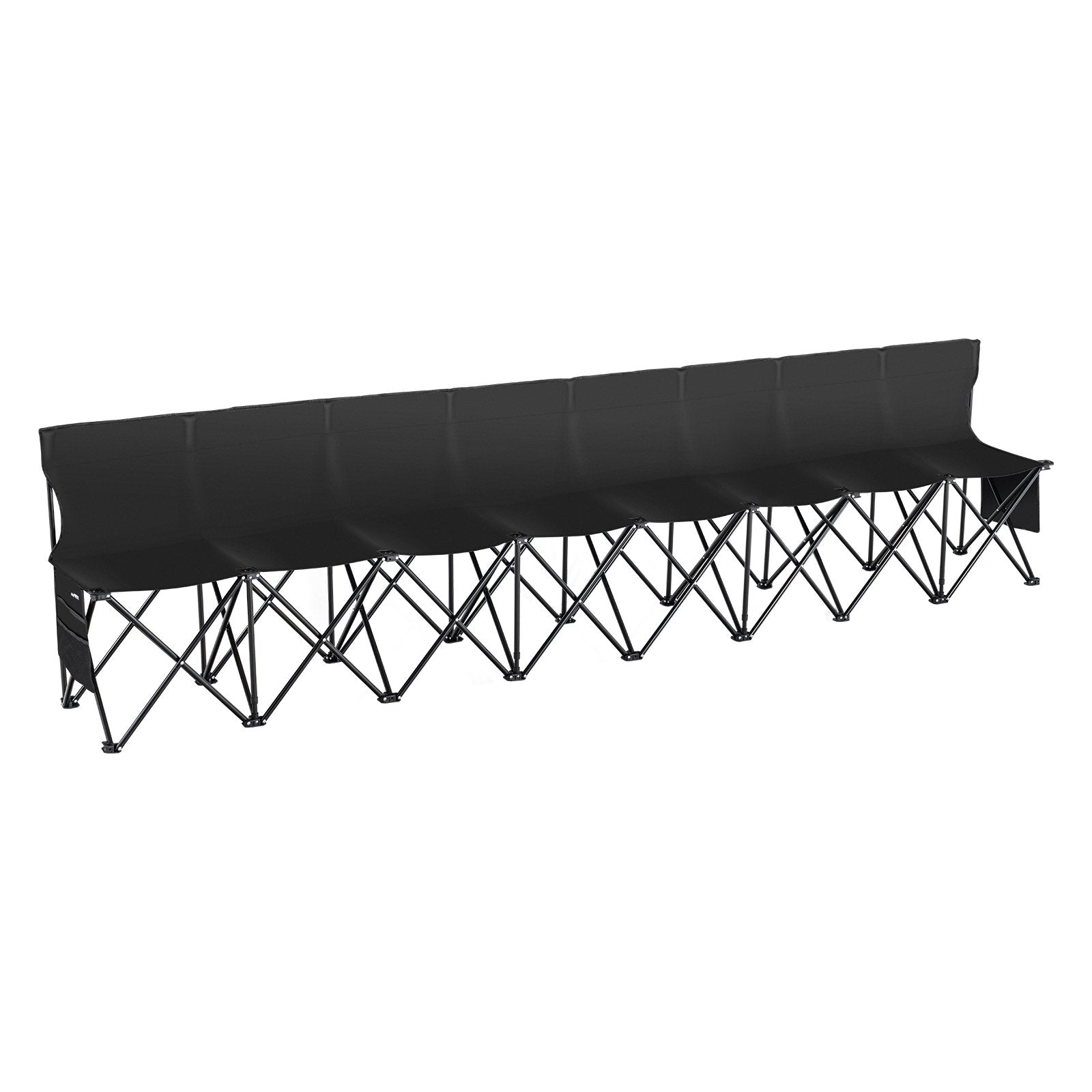 Camp Furniture: VEVOR 8 Seat Portable Folding Sport Bench Outdoor Camping Chair with Carry Bag