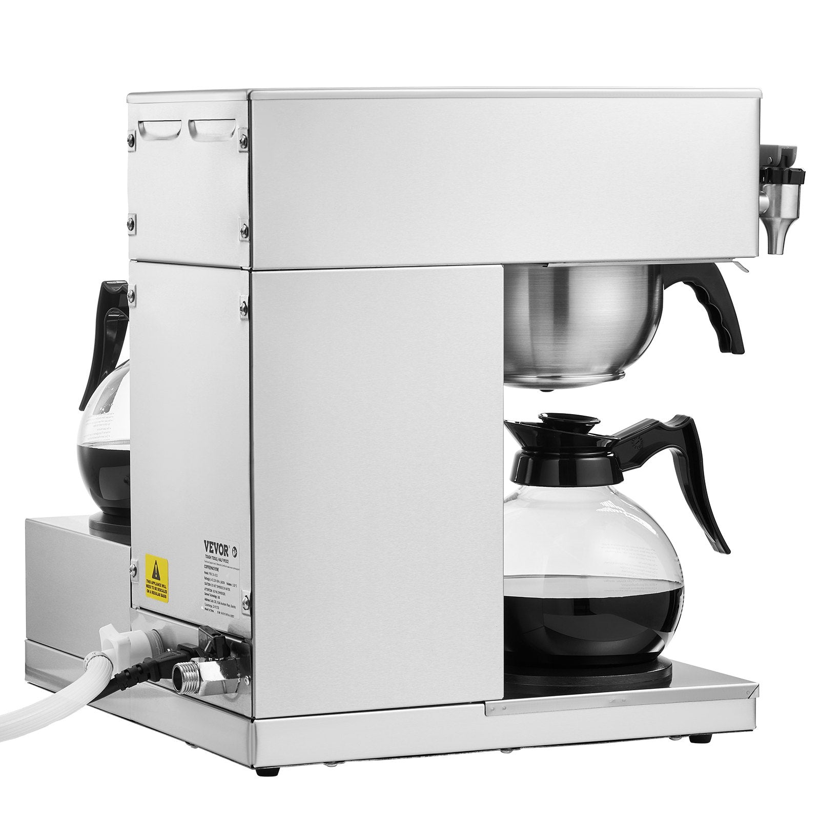 12 Cups Commercial Drip Coffee Maker with 3 Glass Carafes and 3 Warmers