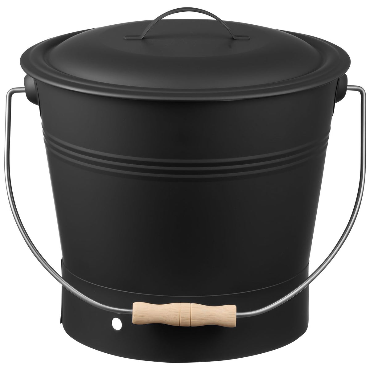 Ash Bucket, 4 PCS with Lid, Shovel, Broom and Gloves, Metal Fireplace Charcoal Bucket and Ash Can, 9.8L Large Capacity for Fireplace, Fire Pits, Wood Burning Stoves, Indoor and Outdoor
