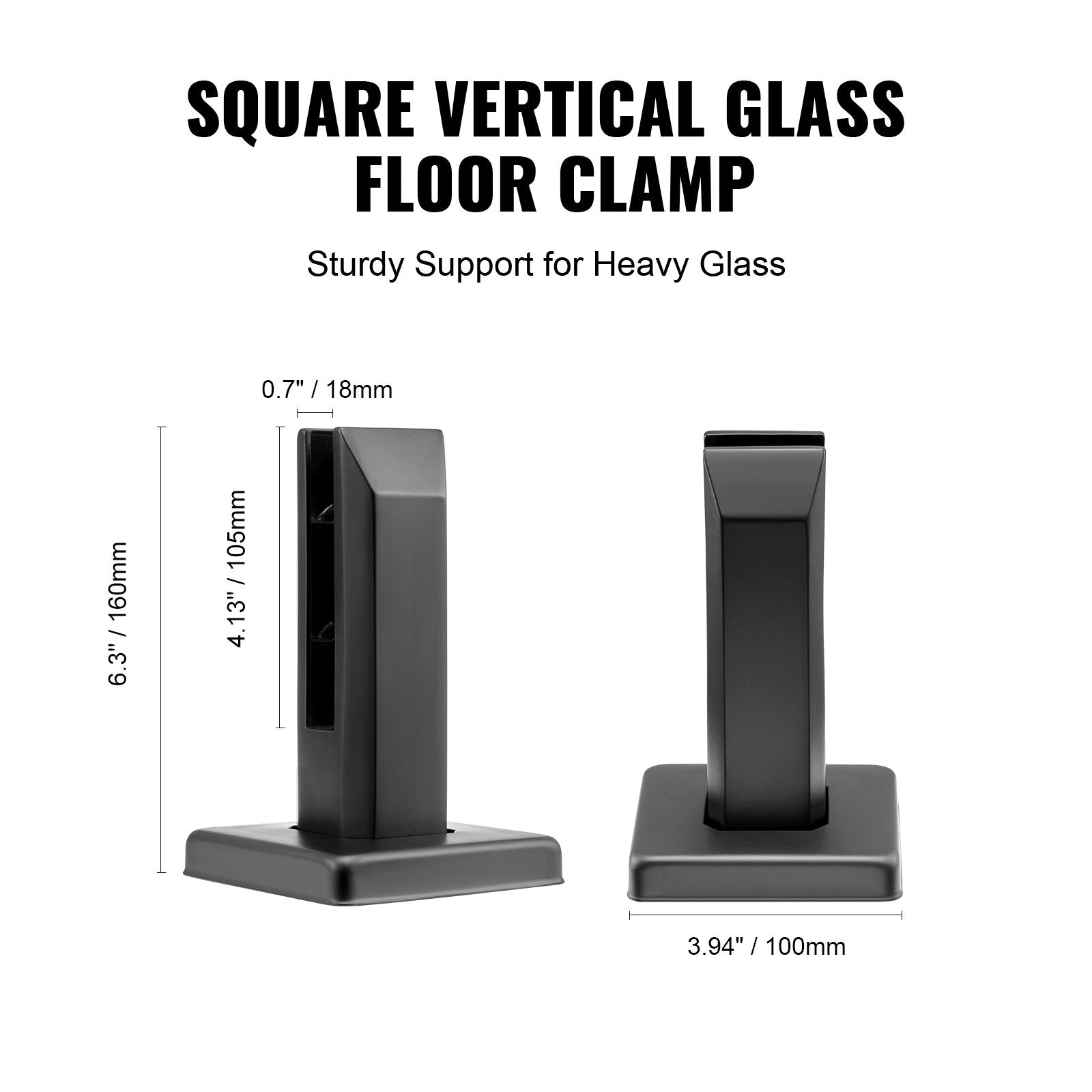 Audio Accessories: VEVOR Glass Clamp, 10 PCS Square Glass Railing Bracket for 0.31 "-0.47 " Tempered Glass, 304 Stainless Steel Glass Mounting Clamp, 0.12” Thick Glass Shelf Bracket for Balcony, Garden, Deck, Stair