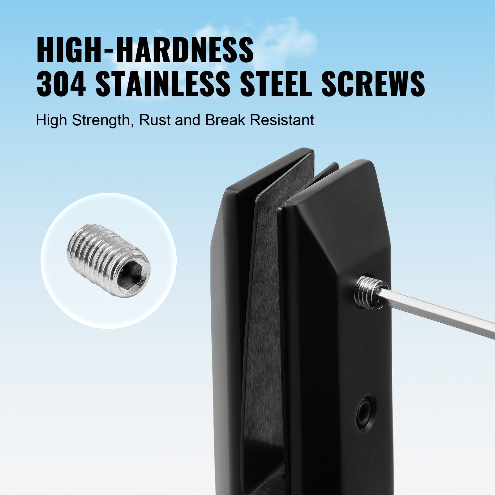 Audio Accessories: VEVOR Glass Clamp, 10 PCS Square Glass Railing Bracket for 0.31 "-0.47 " Tempered Glass, 304 Stainless Steel Glass Mounting Clamp, 0.12” Thick Glass Shelf Bracket for Balcony, Garden, Deck, Stair
