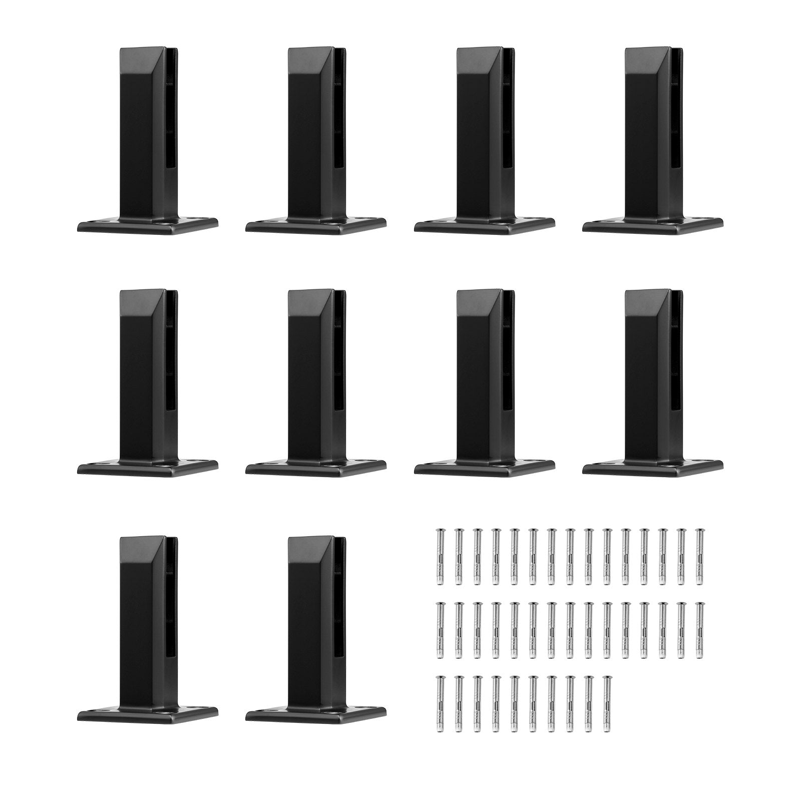 Audio Accessories: VEVOR Glass Clamp, 10 PCS Square Glass Railing Bracket for 0.31 "-0.47 " Tempered Glass, 304 Stainless Steel Glass Mounting Clamp, 0.12” Thick Glass Shelf Bracket for Balcony, Garden, Deck, Stair