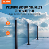 Audio Accessories: VEVOR Glass Clamp, 41.34" Height Glass Railing Bracket for 0.39 "-0.47 " Thickness Tempered Glass, 304 Stainless Steel Glass Mounting Clamp, Glass Shelf Bracket for Balcony, Garden, Deck, Stair, Black