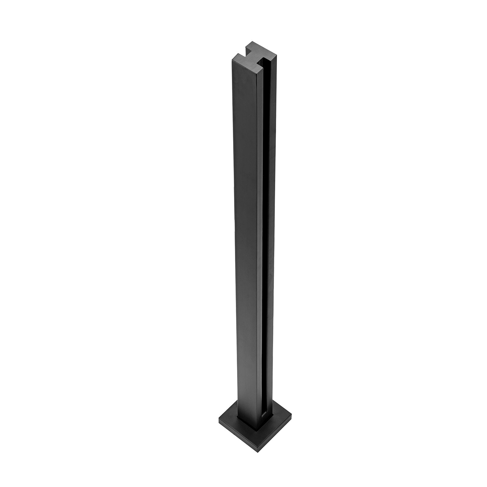 Glass Clamp, 41.34" Height Glass Railing Bracket for 0.39 "-0.47 " Thickness Tempered Glass, 304 Stainless Steel Glass Mounting Clamp, Glass Shelf Bracket for Balcony, Garden, Deck, Stair, Black