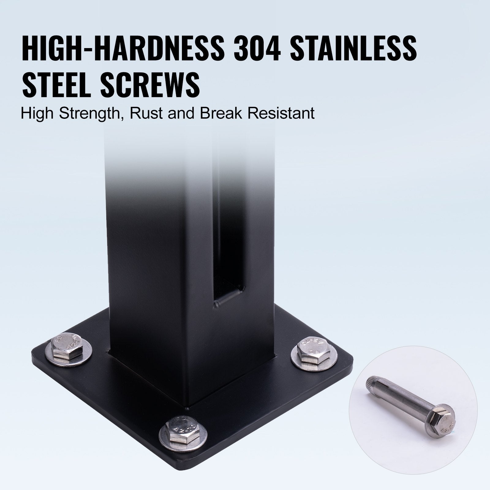 Automotive Repair & Speciality Tools: VEVOR Glass Clamp 37.4" H Railing Bracket for 0.39 "-0.47 " Glass Black Black