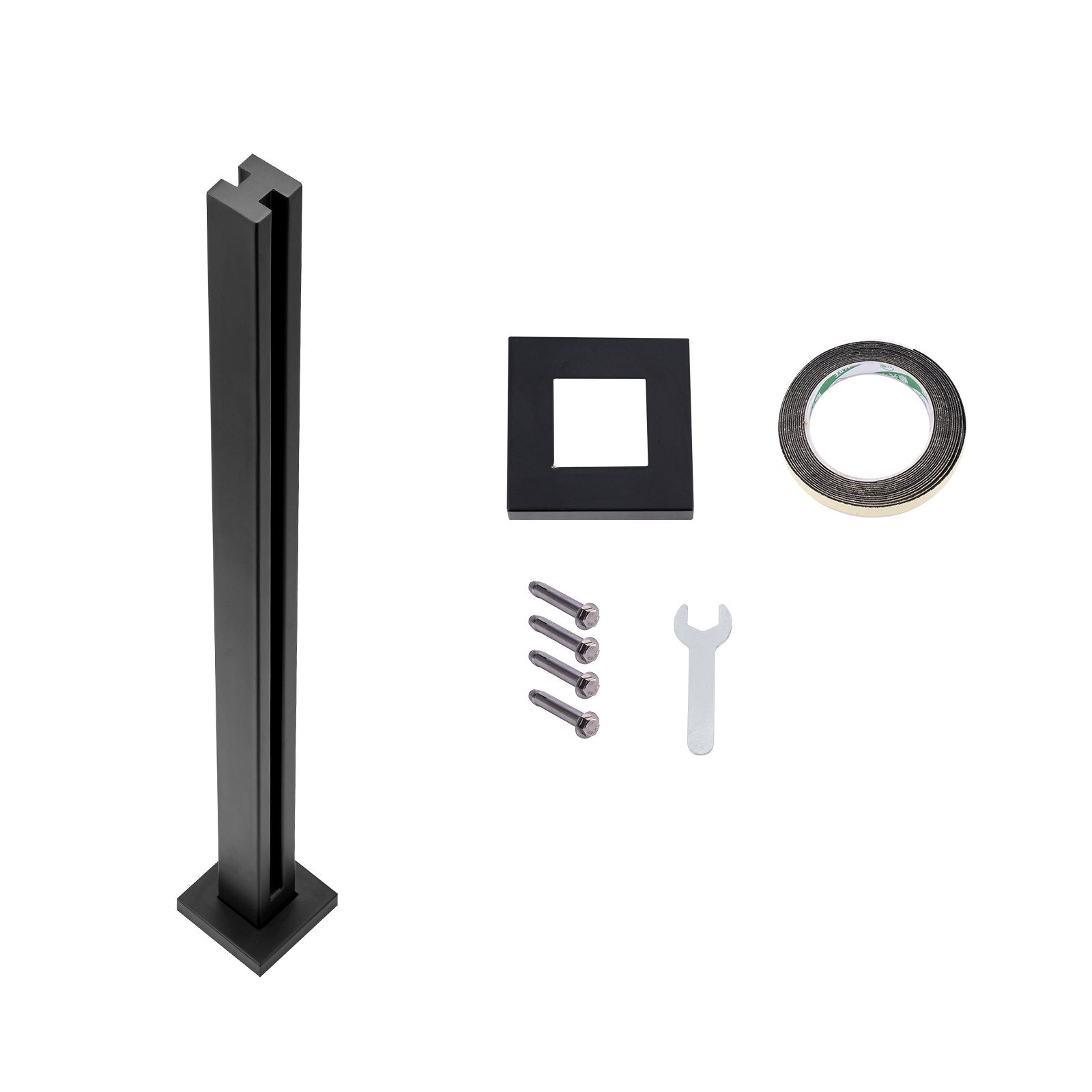 Automotive Repair & Speciality Tools: VEVOR Glass Clamp 37.4" H Railing Bracket for 0.39 "-0.47 " Glass Black Black