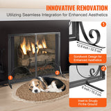 Fire Pits: VEVOR 990x802MM Fireplace Screen 2-Panel Iron Mesh Spark Guard Vintage Black