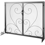 Fire Pits: VEVOR 990x802MM Fireplace Screen 2-Panel Iron Mesh Spark Guard Vintage Black