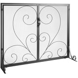 Fire Pits: VEVOR 990x802MM Fireplace Screen 2-Panel Iron Mesh Spark Guard Vintage Black