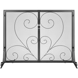 Fire Pits: VEVOR 990x802MM Fireplace Screen 2-Panel Iron Mesh Spark Guard Vintage Black