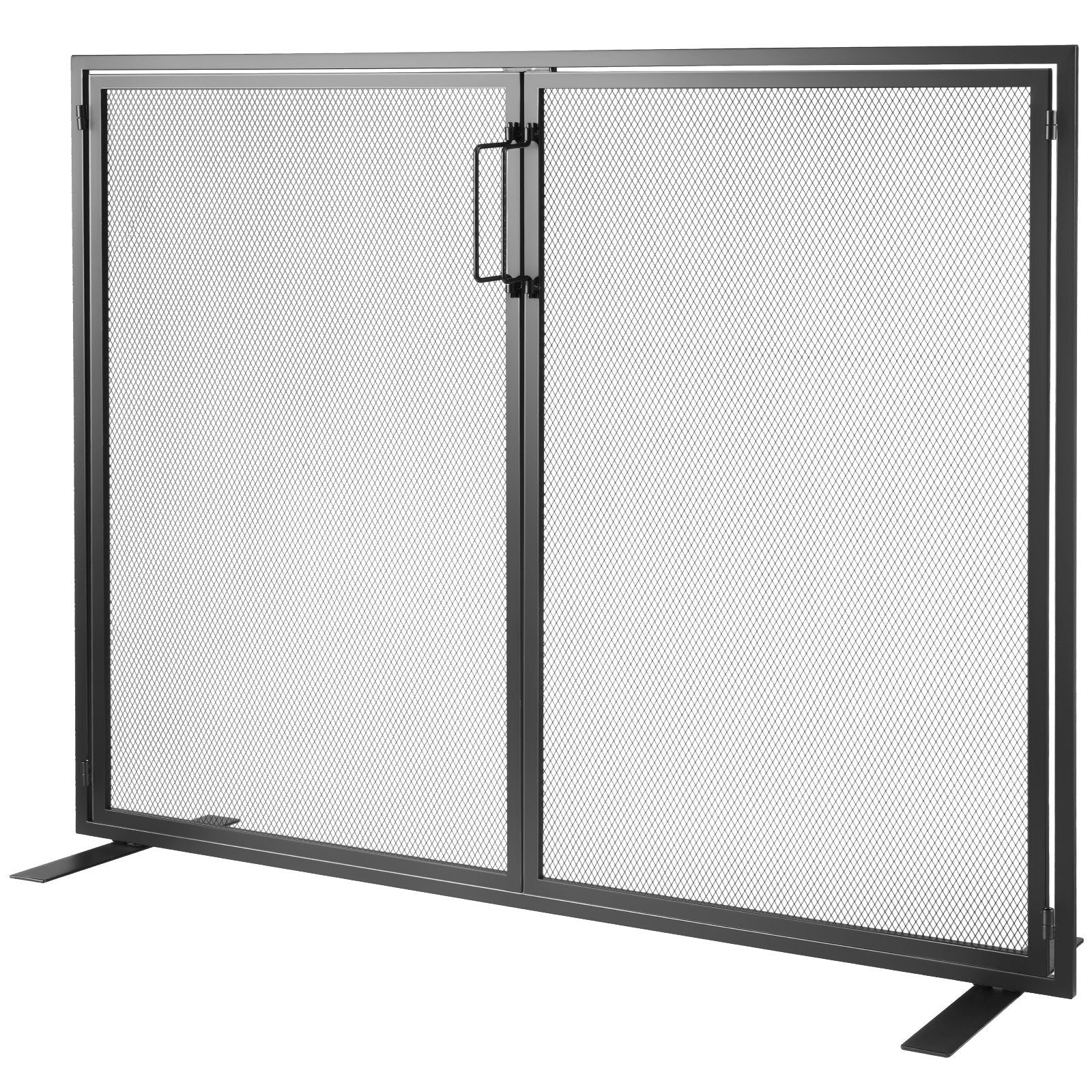 Fire Pits: VEVOR Fireplace Screen 1 Panel with Door, Sturdy Iron Mesh Fireplace Screen, 990(L) x780(H)MM Spark Guard Cover, Simple Installation, Free Standing Fire Fence Grate for Living Room Home Decor Modern