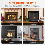Fire Pits: VEVOR Fireplace Screen 1 Panel with Door, Sturdy Iron Mesh Fireplace Screen, 990(L) x780(H)MM Spark Guard Cover, Simple Installation, Free Standing Fire Fence Grate for Living Room Home Decor Modern