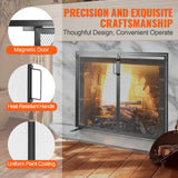 Fire Pits: VEVOR Fireplace Screen 1 Panel with Door, Sturdy Iron Mesh Fireplace Screen, 990(L) x780(H)MM Spark Guard Cover, Simple Installation, Free Standing Fire Fence Grate for Living Room Home Decor Modern