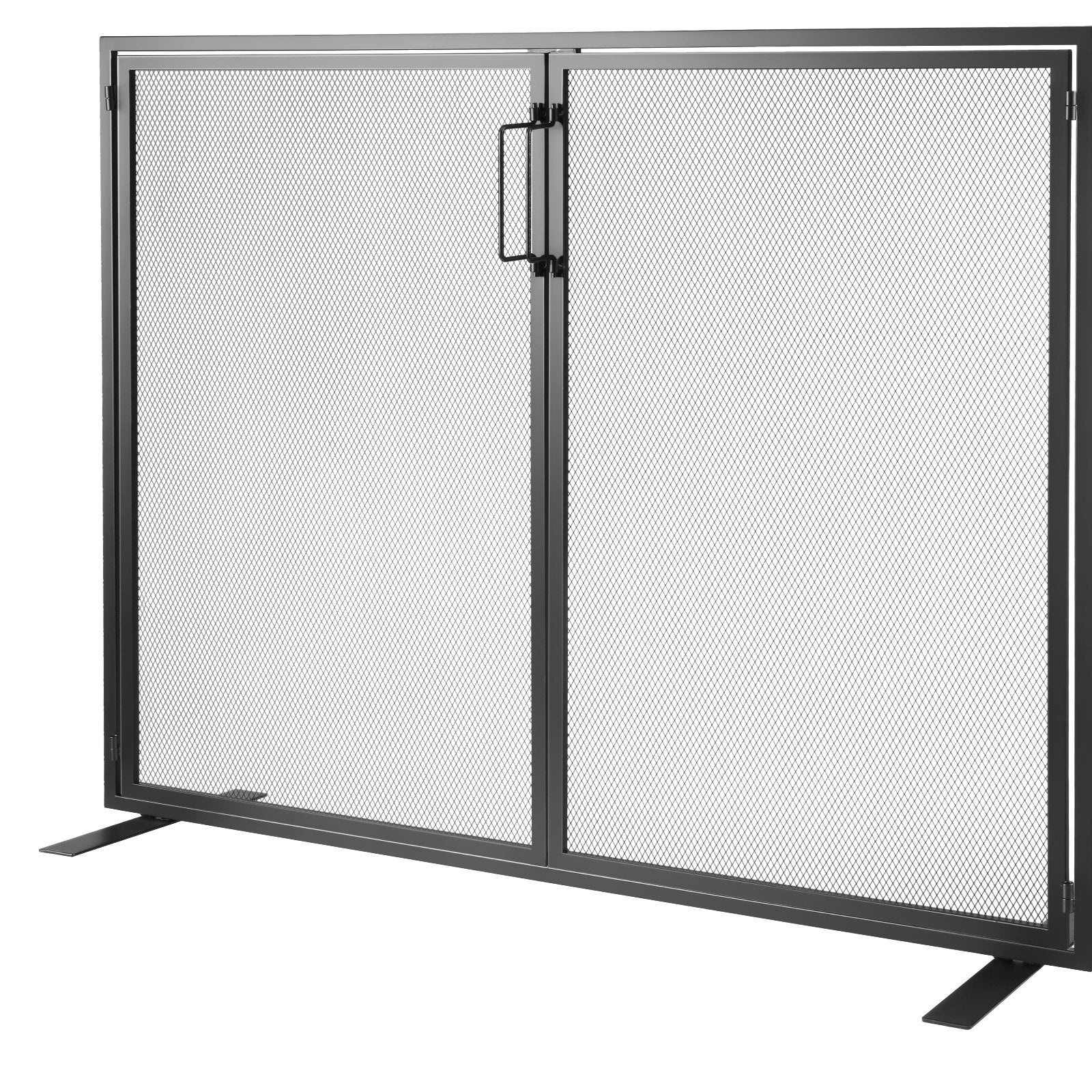 Fire Pits: VEVOR Fireplace Screen 1 Panel with Door, Sturdy Iron Mesh Fireplace Screen, 990(L) x780(H)MM Spark Guard Cover, Simple Installation, Free Standing Fire Fence Grate for Living Room Home Decor Modern