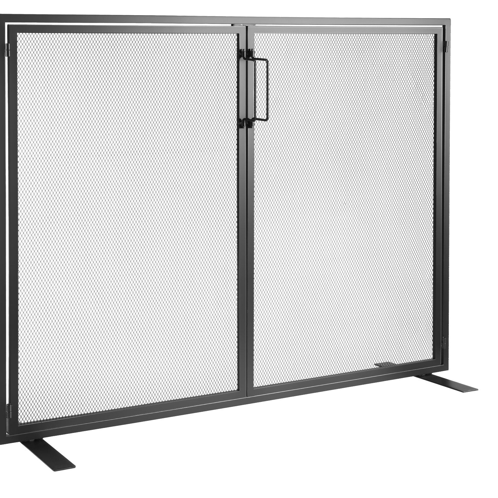 Fire Pits: VEVOR Fireplace Screen 1 Panel with Door, Sturdy Iron Mesh Fireplace Screen, 990(L) x780(H)MM Spark Guard Cover, Simple Installation, Free Standing Fire Fence Grate for Living Room Home Decor Modern