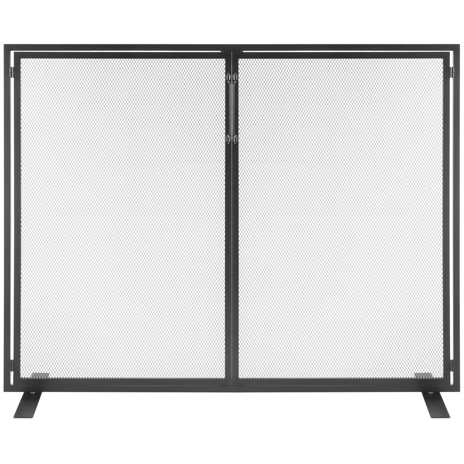 Fire Pits: VEVOR Fireplace Screen 1 Panel with Door, Sturdy Iron Mesh Fireplace Screen, 990(L) x780(H)MM Spark Guard Cover, Simple Installation, Free Standing Fire Fence Grate for Living Room Home Decor Modern