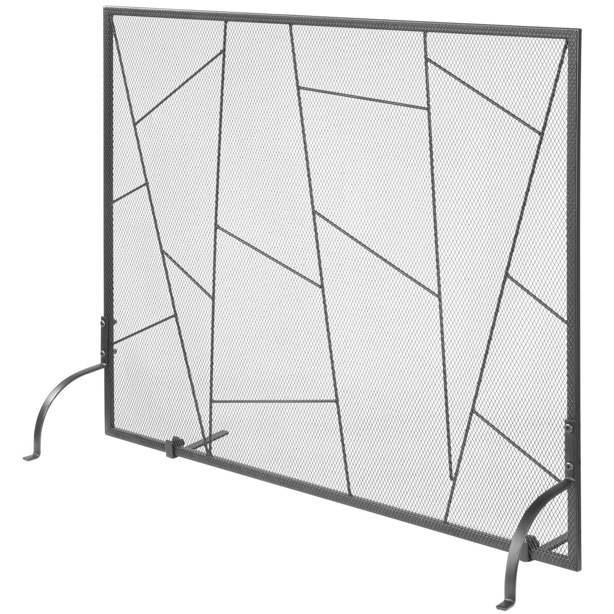 Fireplace Screen Single Panel, Sturdy Iron Mesh Fireplace Screen, 906(L) x720(H)MM Spark Guard Cover, Simple Installation, Free Standing Fire Fence Grate for Living Room Home Decor Modern
