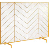 Fire Pits: VEVOR 980x758MM Fireplace Screen 1-Panel Iron Mesh Spark Guard Modern Gold