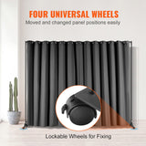 Room Dividers: VEVOR Room Divider, 8 ft x 10 ft (96 x 120inch) Portable Panel Room Divider with Wheels Curtain Divider Stand, Room Divider Privacy Screen for Office, Bedroom, Dining Room, Study, Black