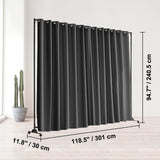 Room Dividers: VEVOR Room Divider, 8 ft x 10 ft (96 x 120inch) Portable Panel Room Divider with Wheels Curtain Divider Stand, Room Divider Privacy Screen for Office, Bedroom, Dining Room, Study, Black