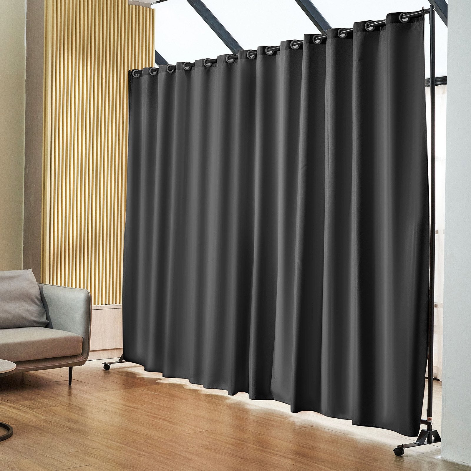 Room Dividers: VEVOR Room Divider, 8 ft x 10 ft (96 x 120inch) Portable Panel Room Divider with Wheels Curtain Divider Stand, Room Divider Privacy Screen for Office, Bedroom, Dining Room, Study, Black