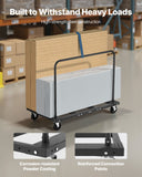 Side Tables: VEVOR Drywall Cart Dolly, 816 kg Load Capacity, Steel Panel Truck Cart with 12.5 mm Swivel Casters, Lumber Drywall Dolly with Tie-Down Strap & 2 Side Handrails for Factory, Warehouse, Garage, Black