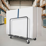 Side Tables: VEVOR Drywall Cart Dolly, 816 kg Load Capacity, Steel Panel Truck Cart with 12.5 mm Swivel Casters, Lumber Drywall Dolly with Tie-Down Strap & 2 Side Handrails for Factory, Warehouse, Garage, Black