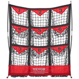 Basketball & Basketball Accessories: VEVOR 9 Hole Baseball Softball Pitching Net 9 Pocket Hitting Practice 49"x42"