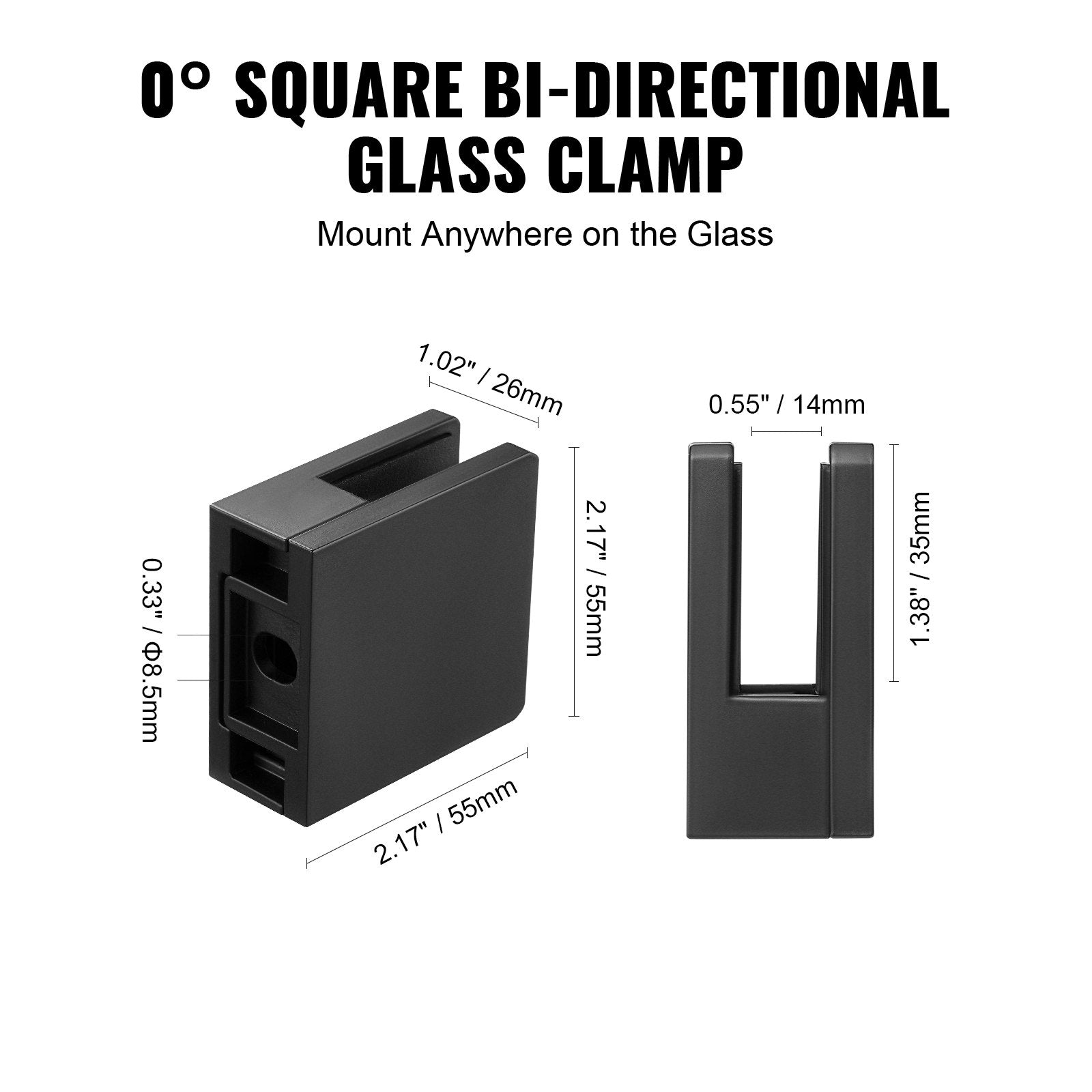 Laundry Baskets: VEVOR Glass Clamp, 40 PCS Square Glass Railing Bracket for 0.31 "-0.47 " Tempered Glass, 304 Stainless Steel Glass Mounting Clamp, Glass Shelf Bracket for Balcony, Garden, Deck, Stair, Black
