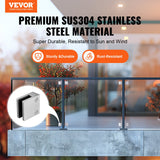 Laundry Baskets: VEVOR Glass Clamp, 4 PCS Square Glass Railing Bracket for 0.31 "-0.47 " Tempered Glass, 304 Stainless Steel Glass Mounting Clamp, Glass Shelf Bracket for Balcony, Garden, Pool, Stair, Silver
