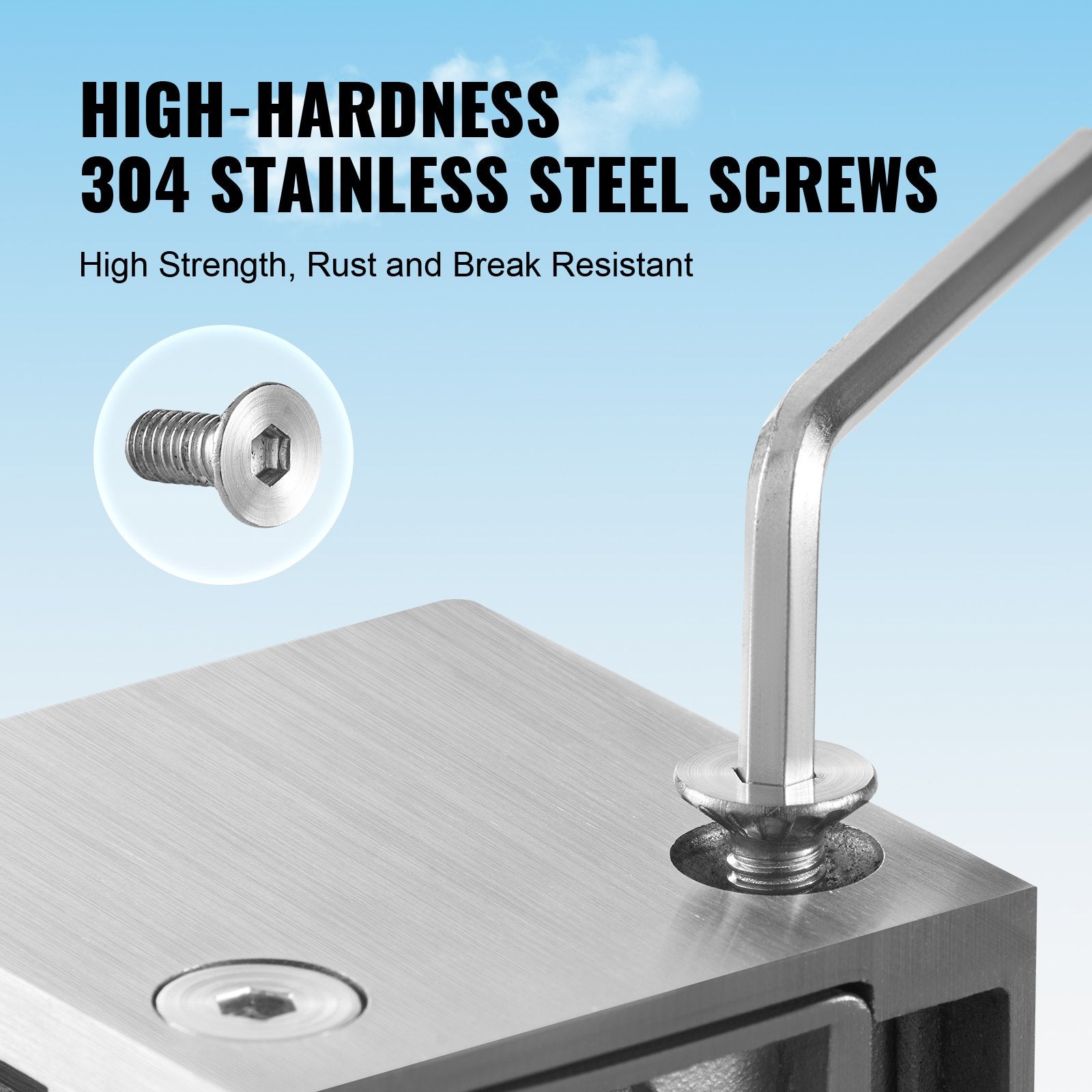 Laundry Baskets: VEVOR Glass Clamp, 4 PCS Square Glass Railing Bracket for 0.31 "-0.47 " Tempered Glass, 304 Stainless Steel Glass Mounting Clamp, Glass Shelf Bracket for Balcony, Garden, Pool, Stair, Silver
