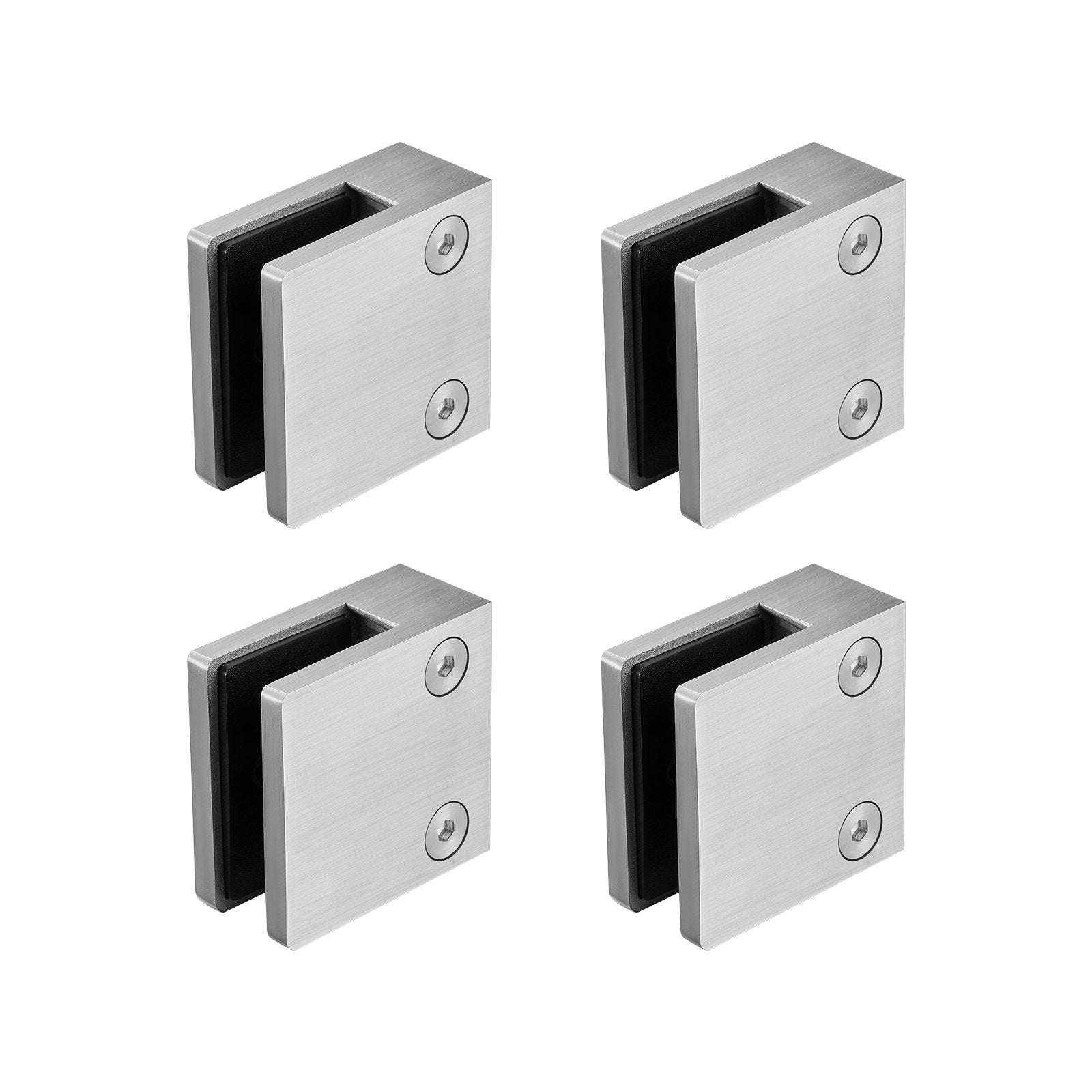 Laundry Baskets: VEVOR Glass Clamp, 4 PCS Square Glass Railing Bracket for 0.31 "-0.47 " Tempered Glass, 304 Stainless Steel Glass Mounting Clamp, Glass Shelf Bracket for Balcony, Garden, Pool, Stair, Silver